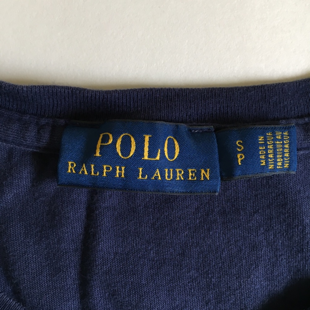 Polo Ralph Lauren women's blue V-neck T-shirt. Size S. - Picture 3 of 9